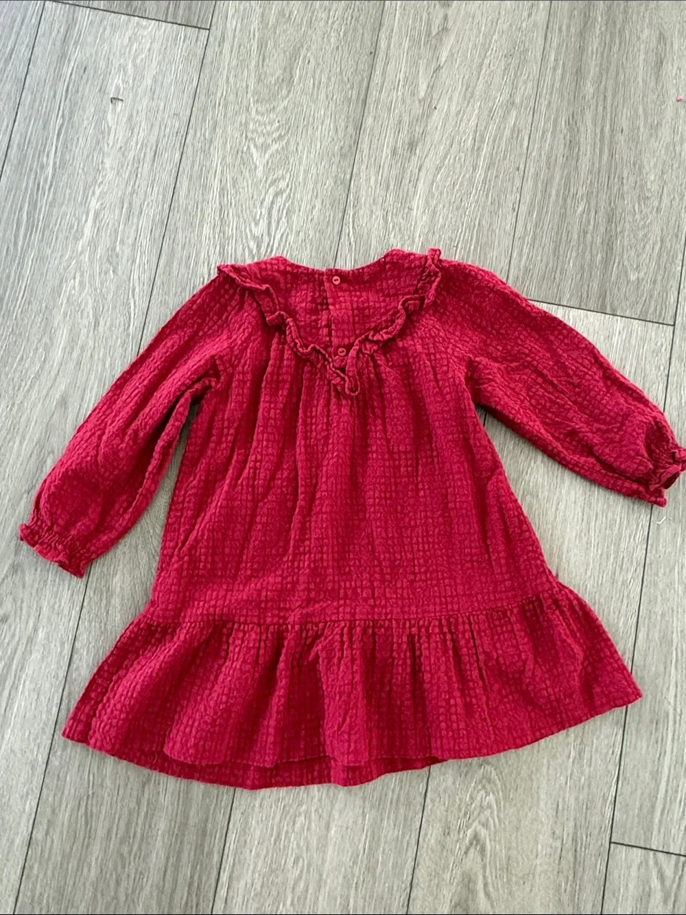 Zara Red Ruffled Long Sleeve dress size 3-4 years